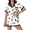 Panda, variant on Ekouaer Womens Silk Satin Pajamas Set Animals Print Pjs Button Down Short Sleeve Lounge Set 2 Piece Sleepwear