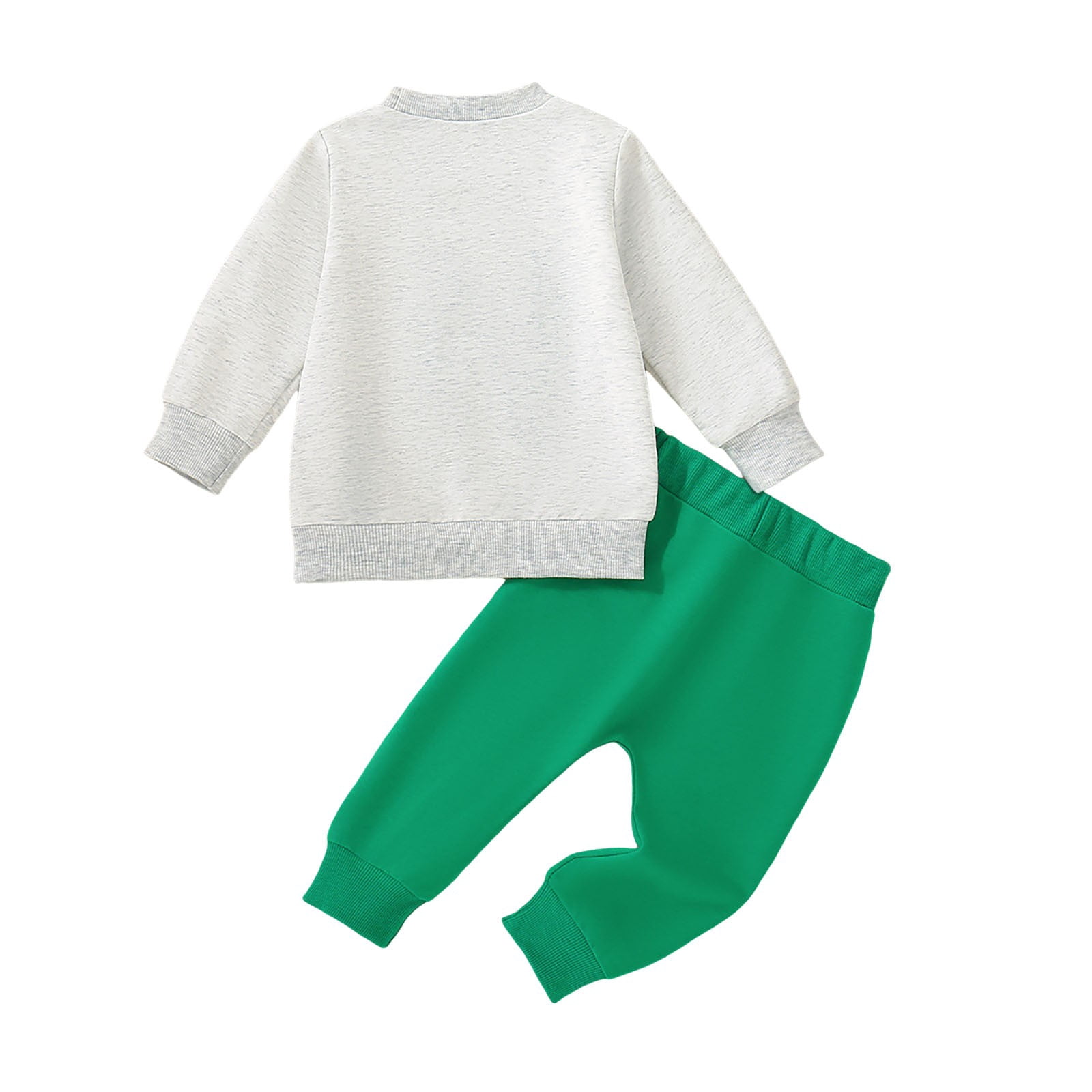 Tennyeal Toddler Girl Sets Toddler Baby Boy Girl St. Patrick's Day Outfit Four Leaf Embroidery Long Sleeve Sweatshirt Top Pants Set for 2-3 Years,Green