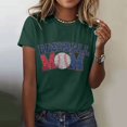 thumbnail image 2 of Ruyang Baseball Mom Women's Letter Baseball Printed Shirt Short Sleeve Round Neck T Shirt Fashion Top Lightweight Soft Casual Womens Tee Shirts, 2 of 4
