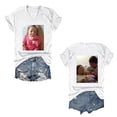 thumbnail image 2 of Lkhaha Women's T Shirts Graphic Print Short Sleeve Casual DIY Leisure Gift Clothes White 3XL, 2 of 5