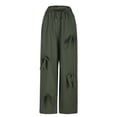 thumbnail image 3 of Fengqque Women's Fashion Baggy Sweatpants Elastic Waist Casual Bow Wide Leg Pants Y2K Going Out Travel Pants Green 8(L), 3 of 5