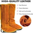 thumbnail image 3 of Cubrezapatos de piel de vaca resistentes al fuego, polainas para soldar, cubrezapatos de seguridad para trabajar la madera, resistentes al calor y a la abrasión, soldador trabajando desde, 3 of 5