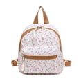 thumbnail image 3 of Yucurem Mini Floral Backpack for Women Polyester Small Backpack Purse Shoulder Bag for School Travel (Brown), 3 of 10