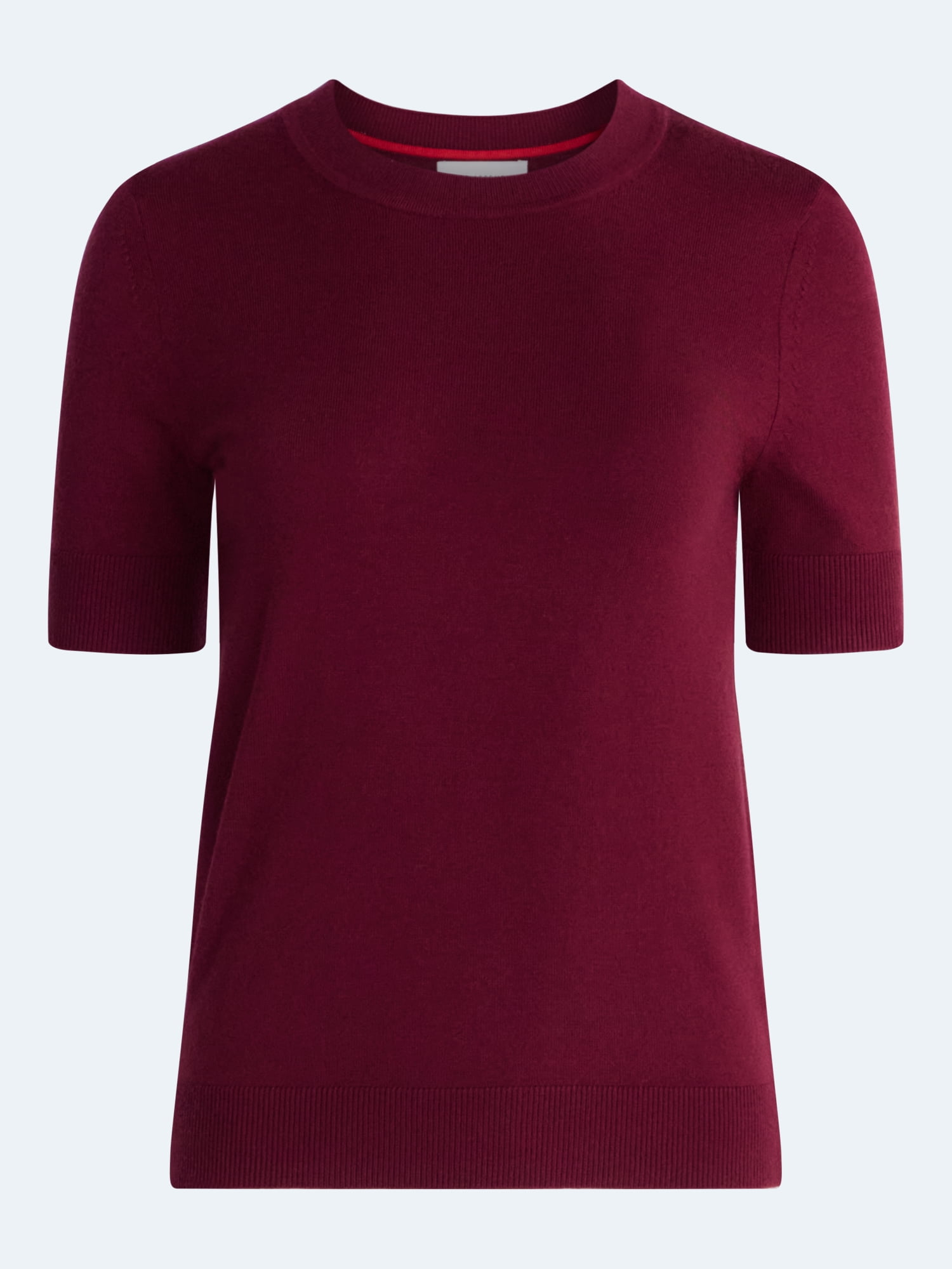 Free Assembly Women's and Women's Plus Cozy Yarn Sweater Tee with Short Sleeves, Sizes XS-4X