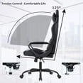 thumbnail image 3 of Comfy Rolling Video Game Chair for Adults, Ergonomic Office Chair with Lumbar Support, Height Adjustable Reclining Gaming Chair for Office, Home, Bedroom, Red, 3 of 7