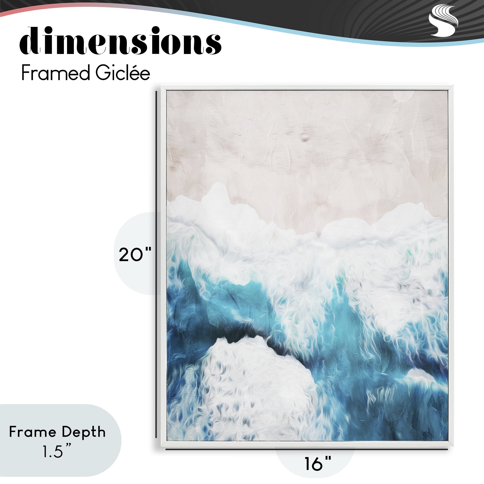 Stupell Industries On The Beach Aerial White Framed Giclee Art, design by Milli Villa