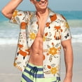 thumbnail image 5 of Picia Flower Fox Gentle Cotton Regular Fit Short Sleeve Casual Hawaiian Shirt for Men-Small, 5 of 9