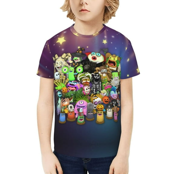 My Singing Monsters Kids T-Shirt 3d Printed Graphic T-Shirts Boys And Girls Short Sleeve Shirts For Youth Kids X-Small