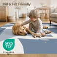 thumbnail image 4 of ODIKA 2'x3' Blue White Abstract Geometric Design Washable Accent Rug Modern Artistic Pattern with Unique Shapes Pet Friendly, Bedside Mat for Bedroom, Nursery, RV, 4 of 7