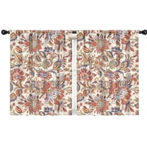 Blackout Kids Curtains,Beige Floral and Paisley Pattern Childrens Insulated Curtains Set Of 2,Bedroom Essentials,Toddler Room Decor 42x54in(106x137cm)