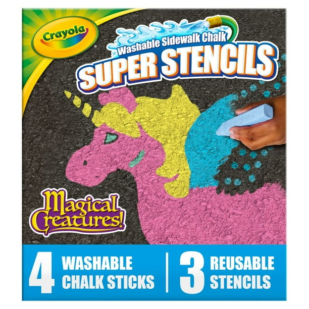 Juego de plantillas Crayola Super Stencils Magical Creatures 3ct 4+