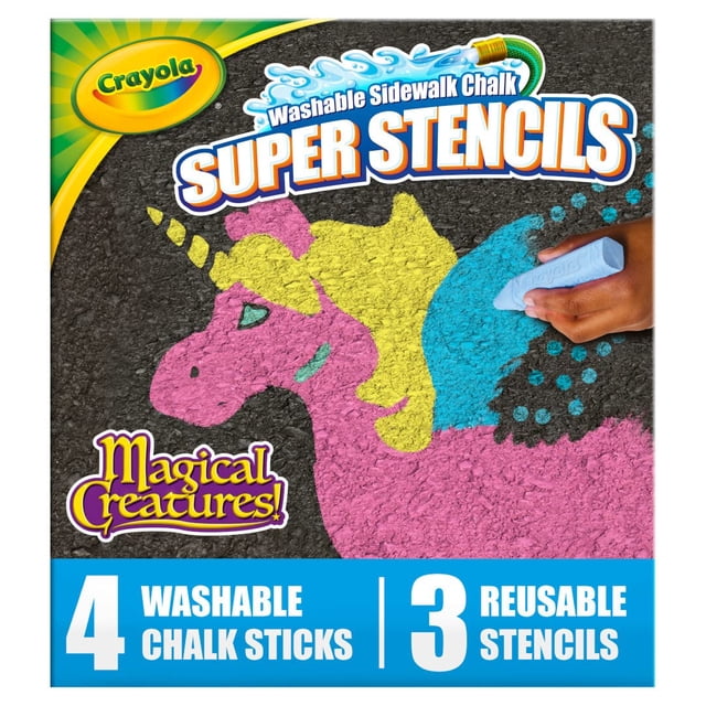Juego de plantillas Crayola Super Stencils Magical Creatures 3ct 4+