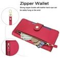 thumbnail image 4 of For IPhone 17 Pro Max 6.9-inch RFID Blocking Protective Purse Wallet Case For Women Men Multi-Card Slots Zipper Pocket Detachable Shoulder Strap And Wrist Strap,Shockproof Phone Case,Red, 4 of 8