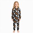 thumbnail image 2 of UAYOTSE Children Halloween 2‑Piece Sleepwear Outfit, All‑Over Ghost & Pumpkin Graphic Long Sleeve Top and Jogger Pants for Kids Size 2-3 Years, 2 of 9