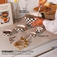 thumbnail image 3 of Thyme & Table 5-Piece Ceramic Mixing Bowl and Measuring Set - Green Checkered, 3 of 16