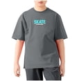 thumbnail image 2 of Summer Tshirts Size 5-13 Years For Children Boys Short Sleeve Crew Neck Solid Color Summer Saving Clerance Casual Athletic Fast-Drying T-Shirt Basic Tees Gray, 2 of 4