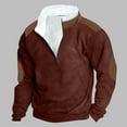 thumbnail image 2 of Momasggi Men's Big and Tall Tactical Sweatshirts Quarter Zipper Stand Collar Pullover Tops Fall Winter Long Sleeve Sweatshirts Outdoor Hiking Sweatshirt Wine L, 2 of 4