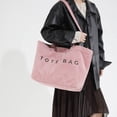 thumbnail image 4 of Uobin Corduroy Tote With Embroidered Letter Design Casual Shoulder Handbag For Daily Use, 4 of 4