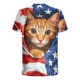 thumbnail image 5 of KeShDi Summer Mens Tee Shirts Men Casual Fashion Printing Round Neck Pullover Fitness Sports Shorts Sleeves T Shirt Blouse Blue 3X, 5 of 5