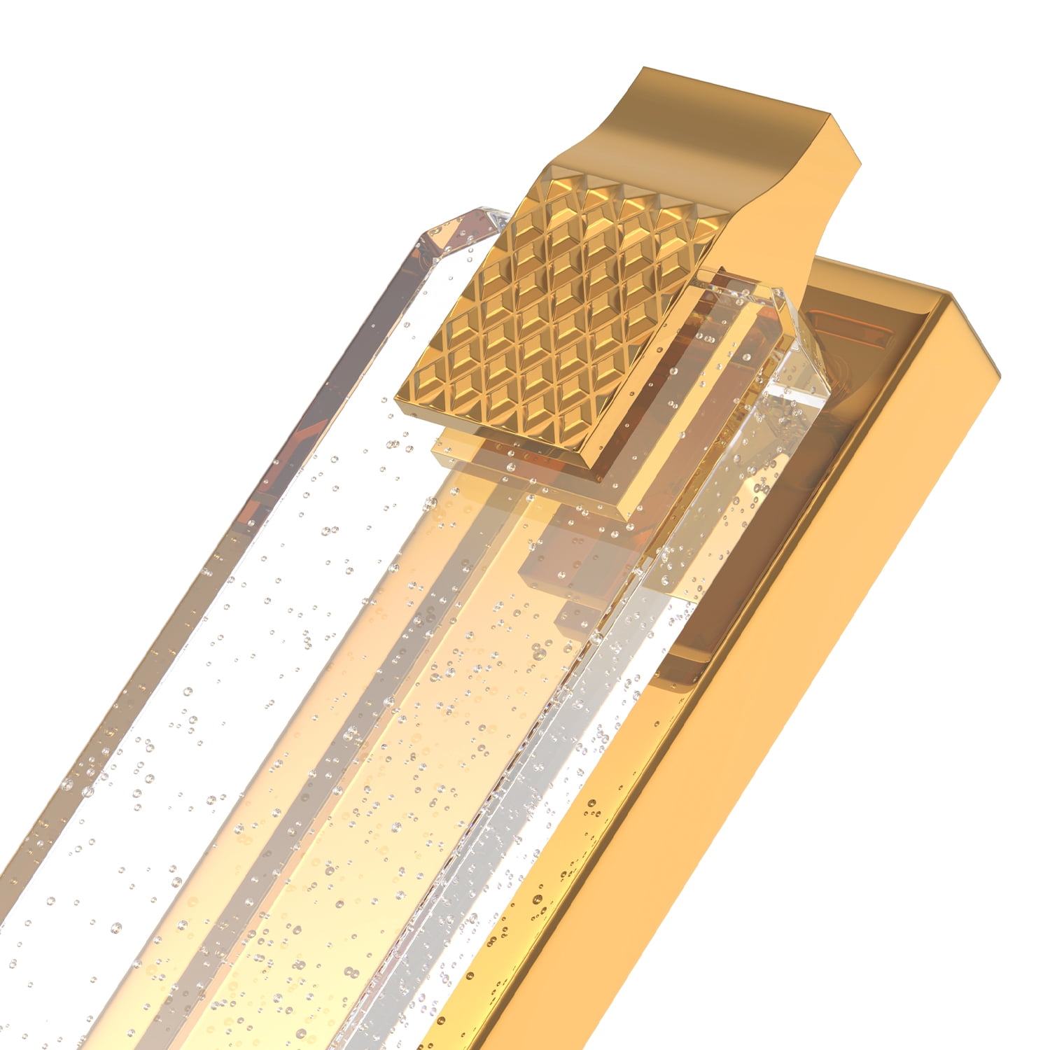 YANSUN 15.2 in Gold Wall Sconce with Bubble Glass Tube, 3 CCT Modern LED Integrated Light for Entryway, Bedroom, Hallway