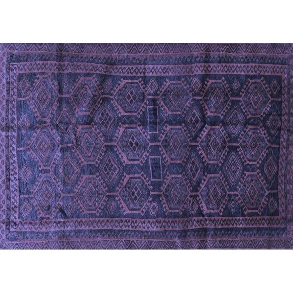 Ahgly Company Indoor Rectangle Persian Blue Traditional Area Rugs, 7' x 10'