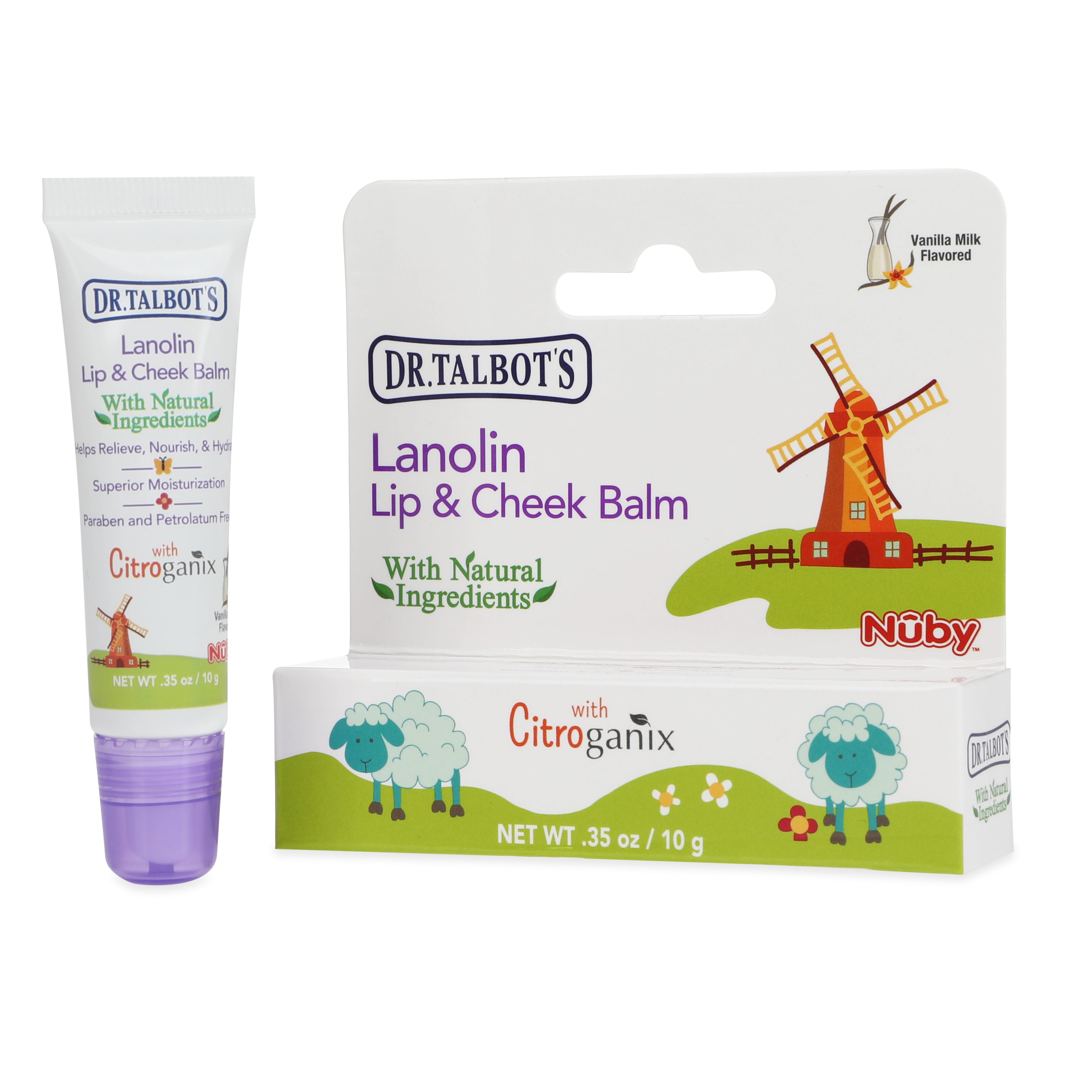 Dr. Talbot's Lanolin Lip & Cheek Balm for Baby by Nuby, Naturally Inspired with Citroganix