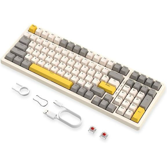 ZIYOULANG K3MAX Wired Gaming Keyboard, Apex Pro TKL Mechanical Keyboard 75% with 18 RGB LED Backlit, Compact Retro Keyboard Hot Swappable 100 Keys, Anti-ghosting MX Linear Red Switch, for Win/Mac