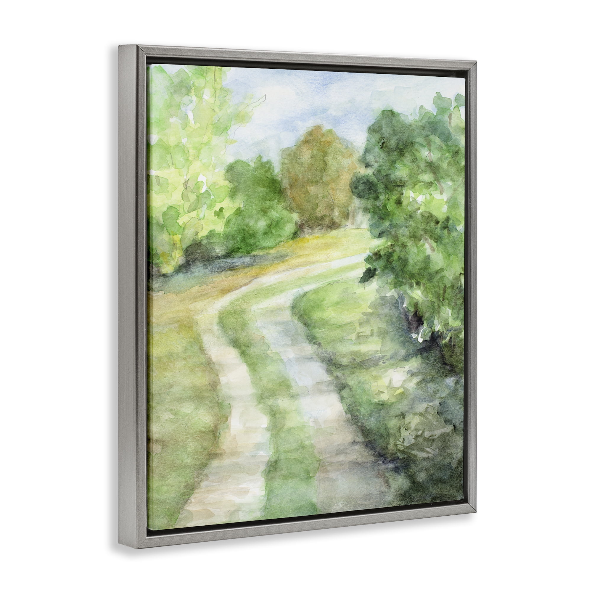 Stupell Industries Around The Bend Gray Framed Floater Canvas Wall Art, design by Lanie Loreth