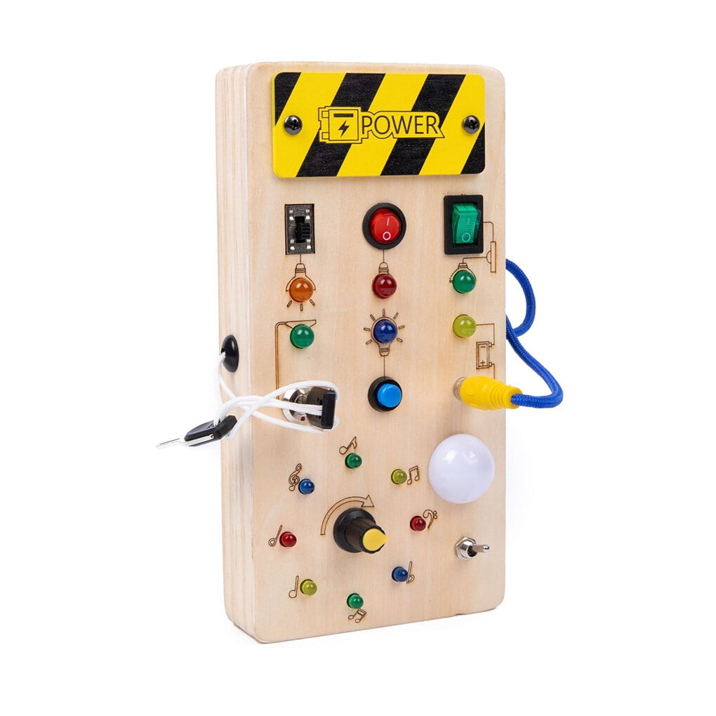 Moyic Toddler Montessori Busy Board,Light Switch Toy,Wooden Toy for