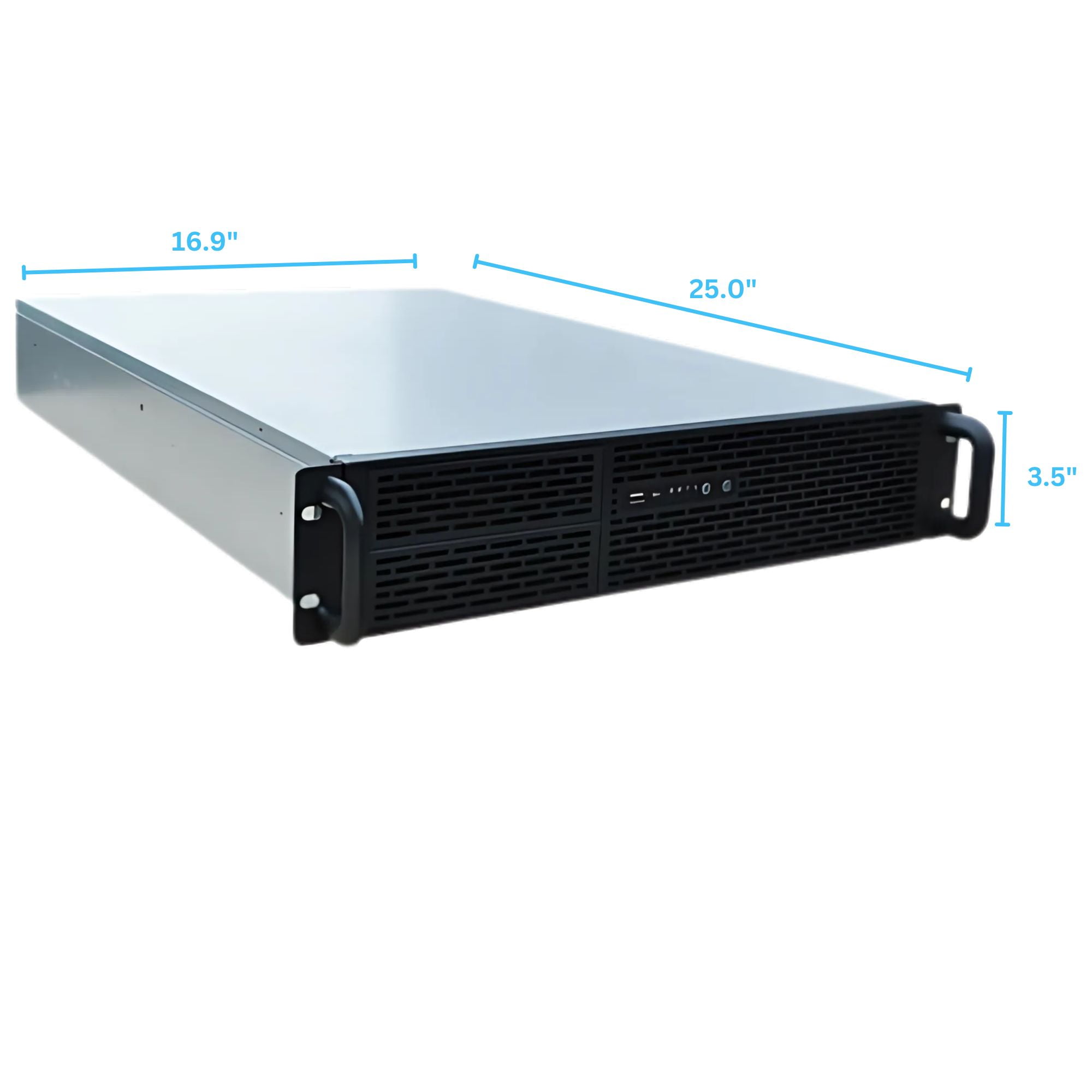 RACKOWL 2U Server Chassis, Rackmount Server Case; 8x HDD Bays (6*3.5" & 2*5.25"); E-ATX/ CEB/ EEB/ ATX Motherboards,  Fans 4x 80mm, Size:16.8x 3.5x 25.0"