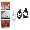 thumbnail image 1 of Modern Abstract Statues Sculpture Resin Artistic Thinker Figure Thinking Man Figurines Desktop Decorations, Black 3pcs Macarena Figura Pensador abstracto, 1 of 8