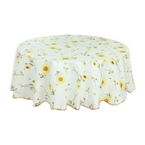 Tablecloth for Round Tables 60 Dia Flower Printed waterproof