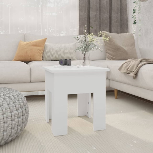 vidaXL Table Basse Blanche 40x40x42 cm Bois Manufacturé