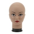 thumbnail image 2 of Cabeza De Maniquí Calva, Piel Como Sensación De Piel Negra, Cabeza De Cosmetología Calva Para Pelucas, Sombrero, Gafas, Exhibición, 2 of 7