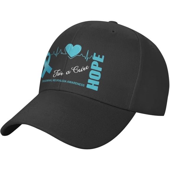 Hope for a Cure Trigeminal Neuralgia Awareness Plain Baseball Caps Adjustable Washed Twill Low Profile Dad Hats for Men Women Black