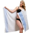 thumbnail image 5 of American Soft Linen 100% Cotton Turkish Peshtemal Beach Towels, 35"x60" size 4 Pack Swim Towels for Beach and Pool Towels, Navy Blue, 5 of 8