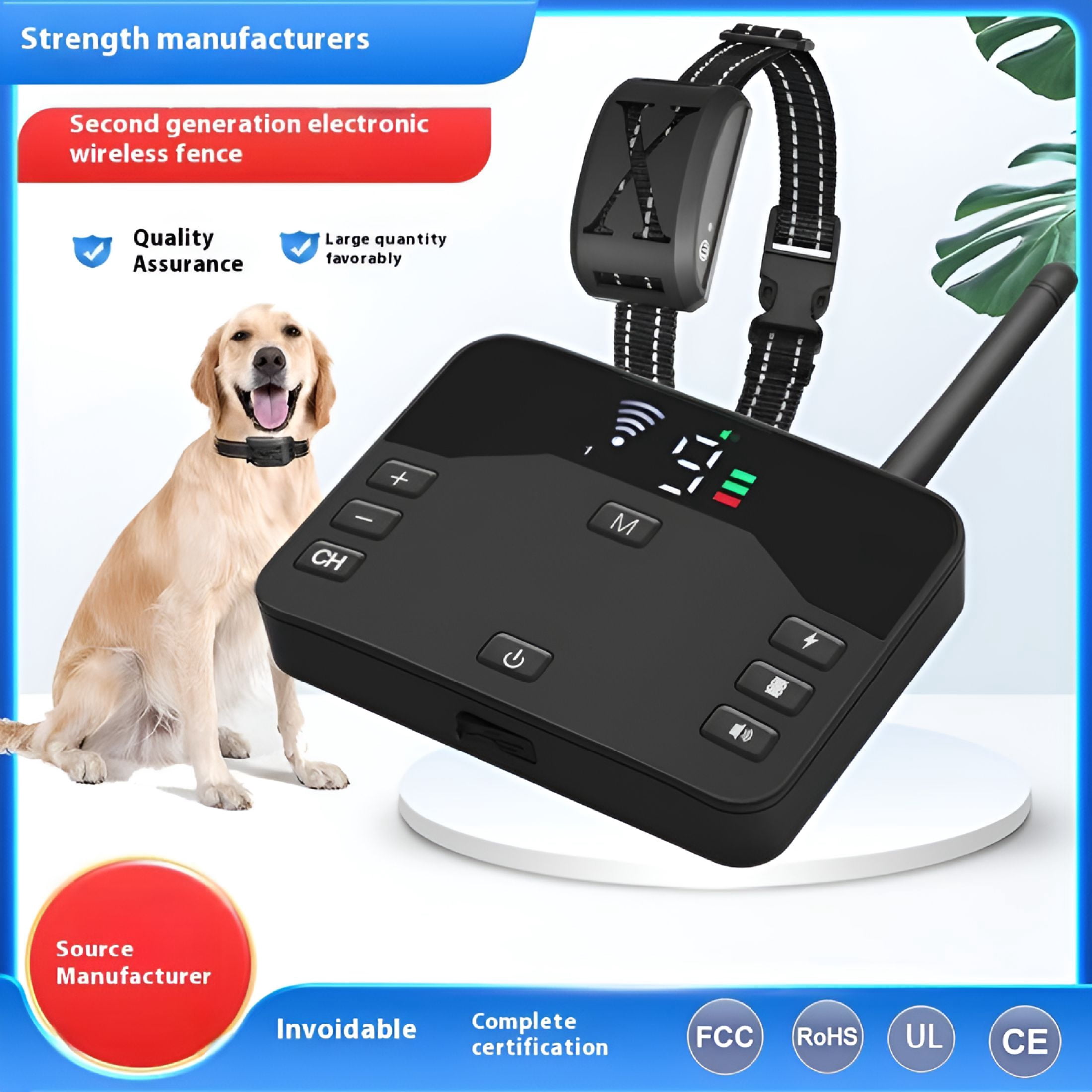 GJX 2026 Upgraded Wireless Dog Fence System for 2 Dogs - Portable 2-in-1 Electric Fence with Waterproof Training Shock Collars & Remote, Adjustable Perimeter up to 100ft