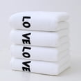 thumbnail image 4 of Lksixu Cotton Hand Towels Set of 4, 14"x30" Embroidered LOVE Pattern Highly Absorbent Bath Towel, 450 GSM Ultra Soft Thicken Quick Drying Plush Face Towels Valentine's Day Gifts for Bathroom, 4 of 7