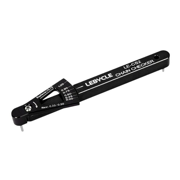 Soidarity Herramienta de calibre de cadena fácil de usar para comprobar con precisión el desgaste de la cadena Indicador de desgaste de la Ciclismo Negro 128x10mm
