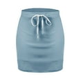 thumbnail image 4 of QATAINLAV Elastic Yoga Culottes for Women Drawstring Waist Workout Jogger Tennis Skirts with Biker Shorts Solid Color Athletic Golf Skorts Mini Skirt Sky Blue L Sale of The Day, 4 of 9