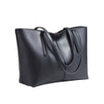 thumbnail image 1 of Bolso negro elegante de PU a la moda, bolso de mano de gran capacidad, bolso de compras duradero, bolso de hombro portátil para mujer y mujer, 1 of 6
