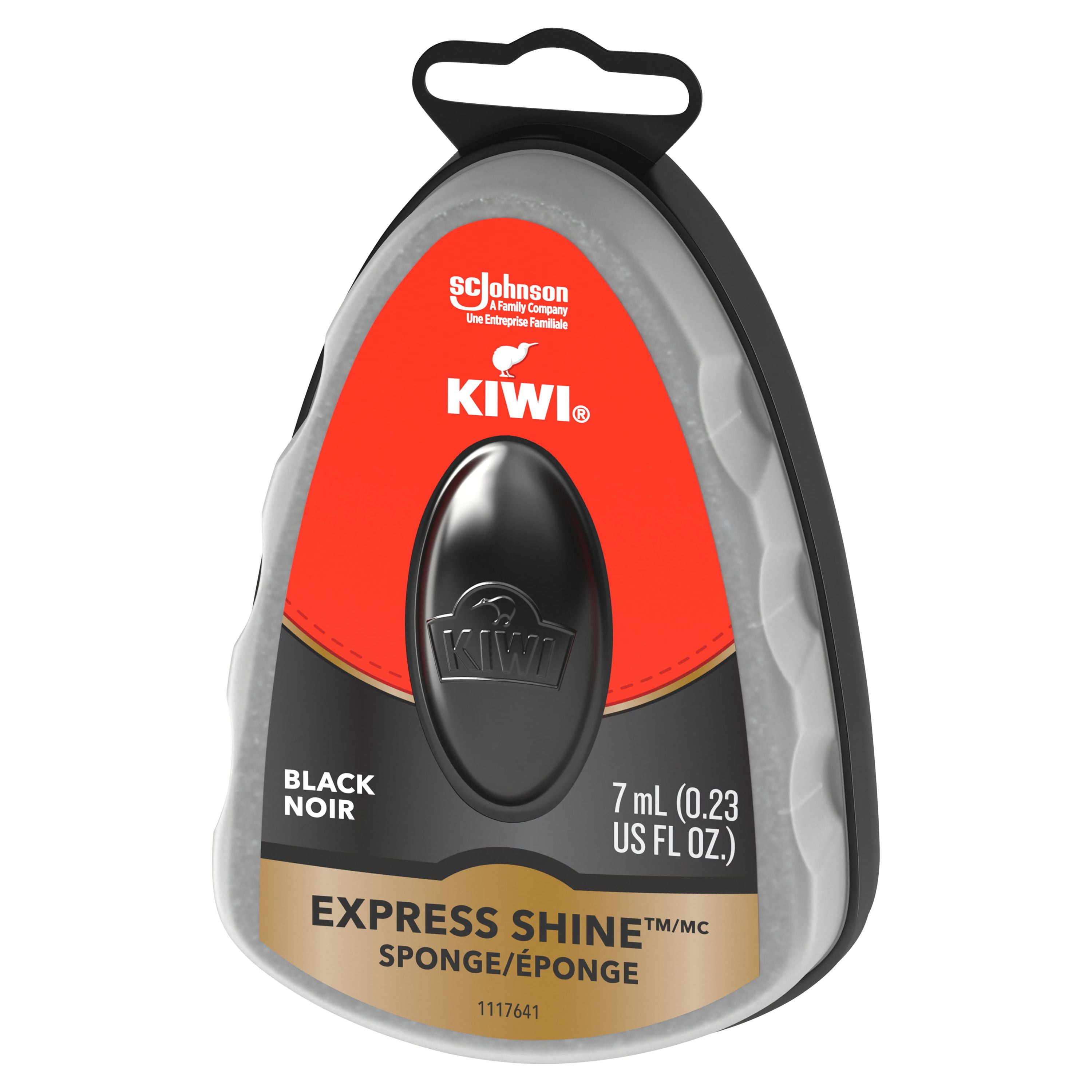 KIWI Express Shoe Shine Sponge Instant Leather Polish Care - Black, 0.23 Fl  Oz - Galaxy Army Navy