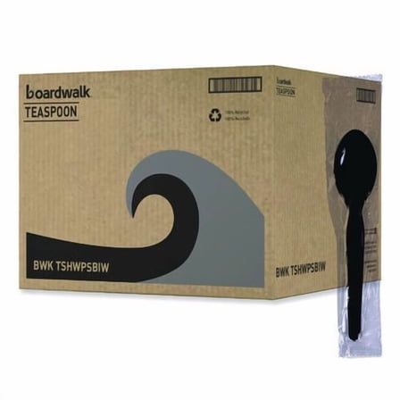 Boardwalk Heavyweight Wrapped Cutlery Teaspoon Black 1000/Carton BWKTSHWPSBIW