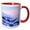 Red/White, variant on 3drose, Pink Sunrise over Blue Snowy Mountains - Alps Mountain Snow Sunset - Austria Landscape Photography, 11oz Two-tone Green Mug