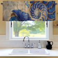 thumbnail image 6 of Luxury Seashell Window Valance for Kitchen, Abstract Blue Gold Mosaic Ocean Rod Pocket Short Curtain for Small Windows, Light Filtering Decorative Valance, 60 x 14 Inch, 1 Panel, 6 of 8