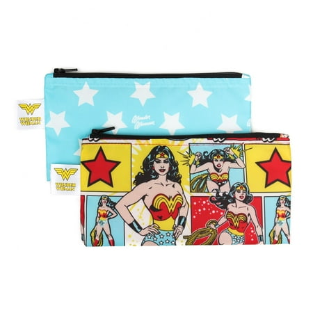 Bumkins DC Comics Snack Bag, Small, Wonder Woman, 2 Pack
