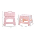 thumbnail image 3 of home decor Plastic Multi Purpose Folding Step Stool Home Train Outdoor Storage Foldable Pink One Size, 3 of 3