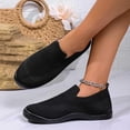 thumbnail image 2 of Dweltoz Slip on Sneakers Women Non Slip Mesh Walking Shoes Breathable Fashion Sport Platform Sneaker with Arch Support,Black 40, 2 of 7