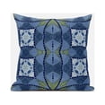 thumbnail image 2 of 18"x18" Muted Blue Yellow Zippered Suede Geometric Throw Pillow, 2 of 5
