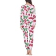 thumbnail image 3 of SCRAWLGOD Cherry Women's Pajamas Long Sleeve Pjs for Women Lounge Set Fall Clothing Crewneck Women Nightwear Pajama Sets Size XL Elastic 2 Pj Sets for Woman, 3 of 6